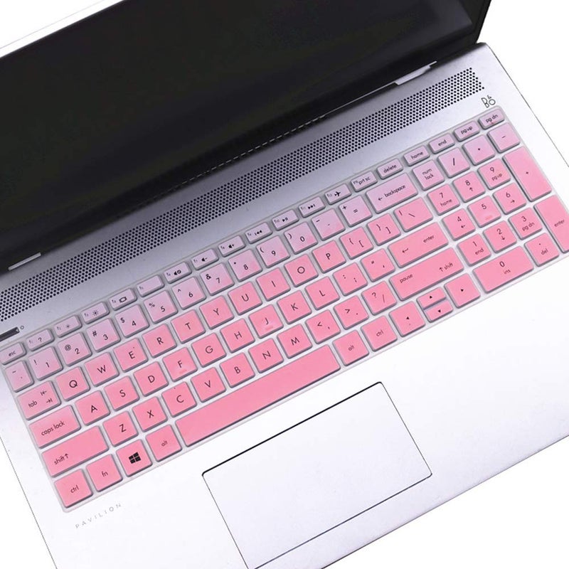 imComor Keyboard Cover for HP Laptop 15-db 15-dw 15-dy 15-da 15-bs/bw 15-ef 15t 15z 15.6" Model 15-db0011dx 15-dy1043dx/dy1051wm 15-dw0037wm/dw1083wm 15-ef1001ds, HP 17-by/bs/ca 17.3 Keyboard Skin, Ombre Pink - Image 1